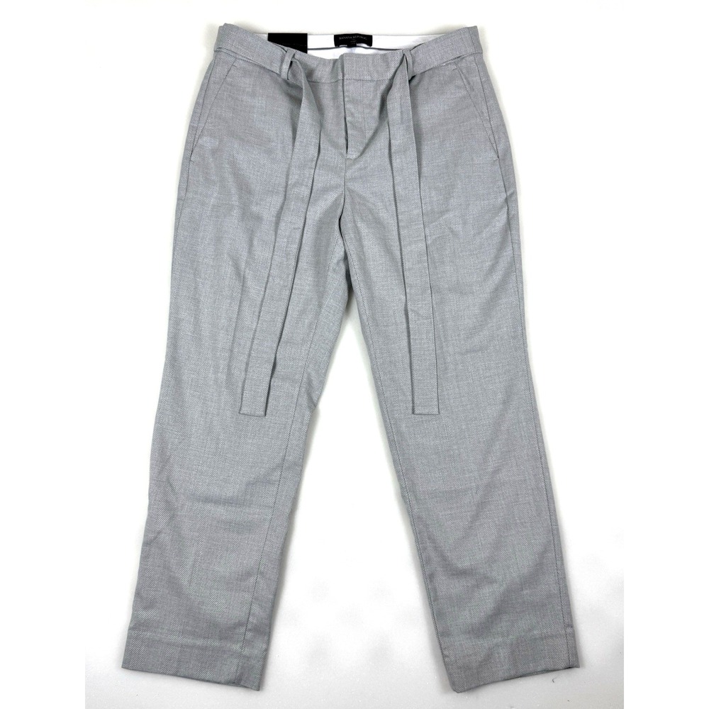 Banana Republic Womens Gray Avery Mid Rise Straight Ankle Pants Size 10 Belted